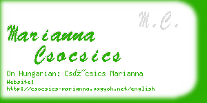 marianna csocsics business card